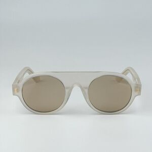 NEW Loewe LW40020I 21E Clear White Gold Brown Round Unisex Sunglasses LW 40020I